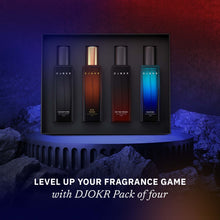 Load image into Gallery viewer, DJOKR Level Up Perfume Gift Set Pack of 4 | Signature, On The Rocks, Oud Wood, Marine (4x20 ml)