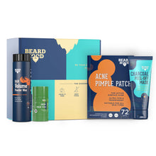 Load image into Gallery viewer, Fabfour kit (Green Mask Stick, Peel Off Mask, Acne Pimple Patch, Hair Volume Powder Wax), Gift Box