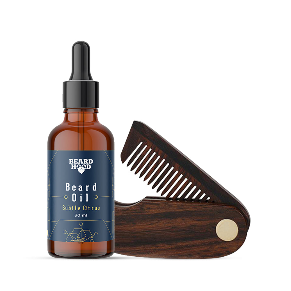 Subtle Citrus Beard Oil & Folding Beard Comb