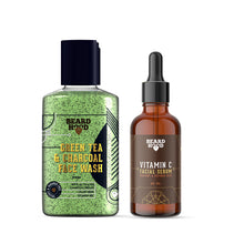 Load image into Gallery viewer, Green Tea Face Wash &amp; Vitamin C Serum Combo