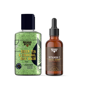Green Tea Face Wash & Vitamin C Serum Combo