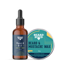 Load image into Gallery viewer, Earthy Tones Beard Oil &amp; Beard and Mustache Wax Combo