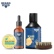 Load image into Gallery viewer, Beard Grooming Kit (Subtle Citrus Beard Oil, Wash, Brush, Softener), Gift Box