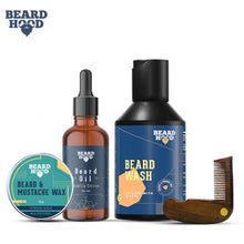 Load image into Gallery viewer, Beard Grooming Kit (Subtle Citrus Beard Oil, Wash, Comb, Wax), Gift Box
