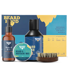 Load image into Gallery viewer, Beard Grooming Kit (Cafe Valentino Beard Oil, Wash, Brush, Wax), Gift Box