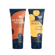 Beardhood tan removal scrub and sunscreen SPF50