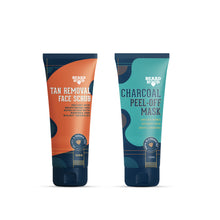 Load image into Gallery viewer, Tan Removal Scrub &amp; Charcoal Peel Off Mask Combo