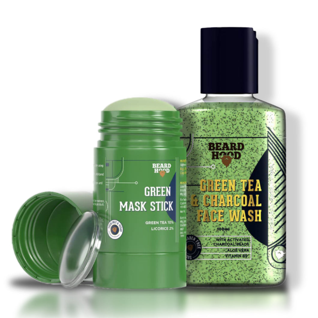 Green Tea Mask Stick & Green Tea Face Wash Combo